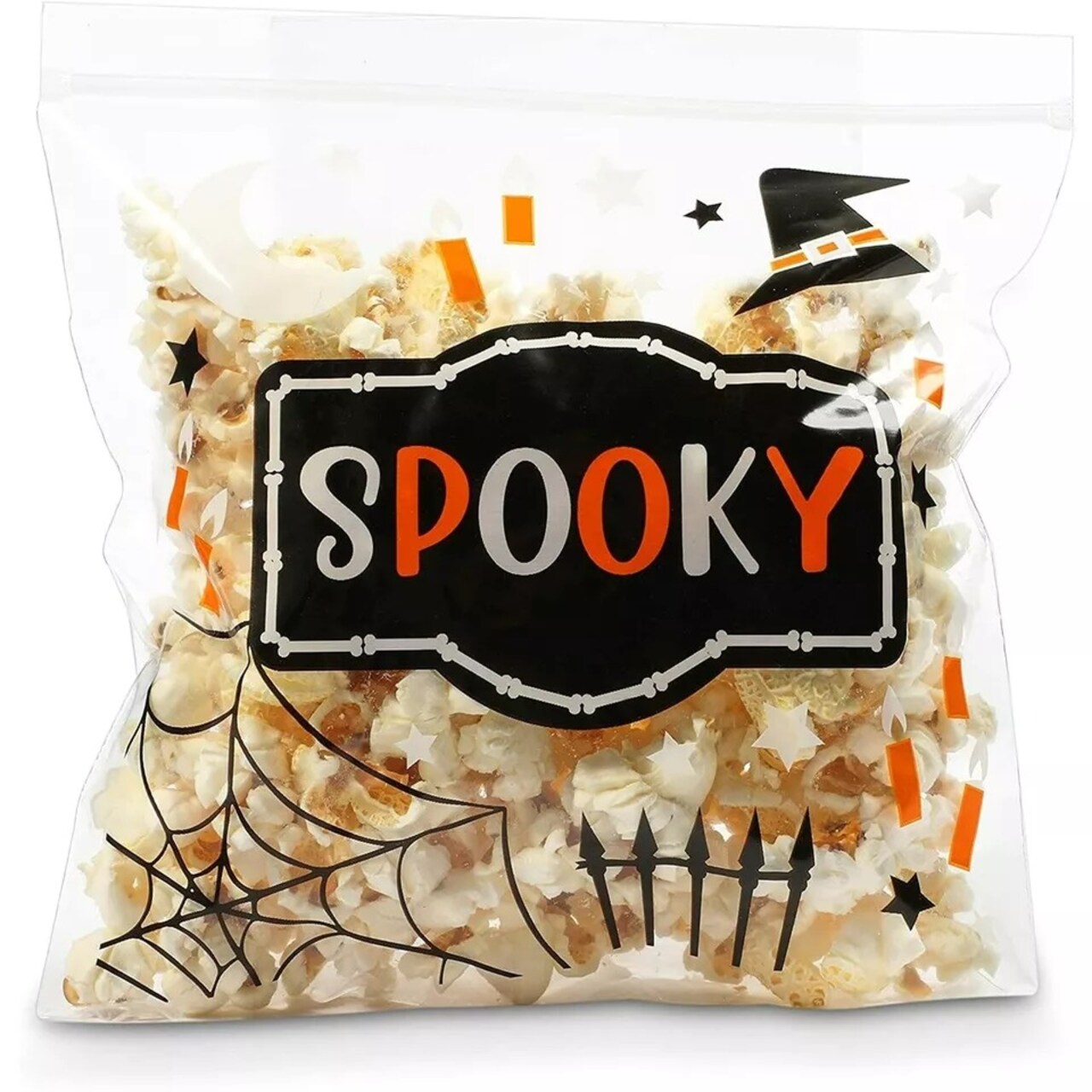120 Pack Halloween Bags for Trick or Treat, Resealable Candy Goodie Food Storage